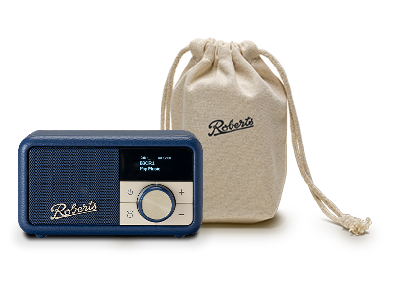 Roberts Revival Petite 2 With Free Travel Pouch - DAB/DAB+/FM Mini Bluetooth Radio / Portable Bluetooth Speaker - Midnight Blue
