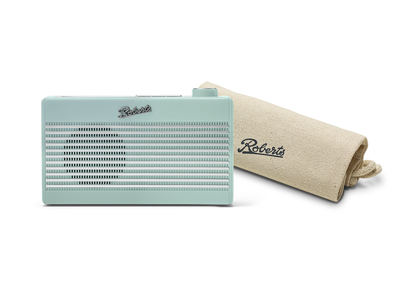 Roberts Rambler Mini With Free Travel Pouch DAB/DAB+/FM Radio - Bluetooth Speaker - Portable - Rechargable - Duck egg